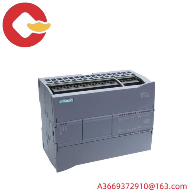 Siemens S7-1200 CPU 1215C, Compact PLC Module, DC/DC/Relay, Profinet Ports, 14 DI 24V, 10 DO Relay 2A, 2 AI 0-10V, 2 AO 0-20mA, 125KB Memory