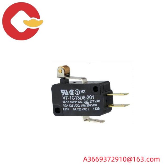 HONEYWELL V7-1C13D8-201 SPDT Roller Lever Microswitch, 15A, V7 Series